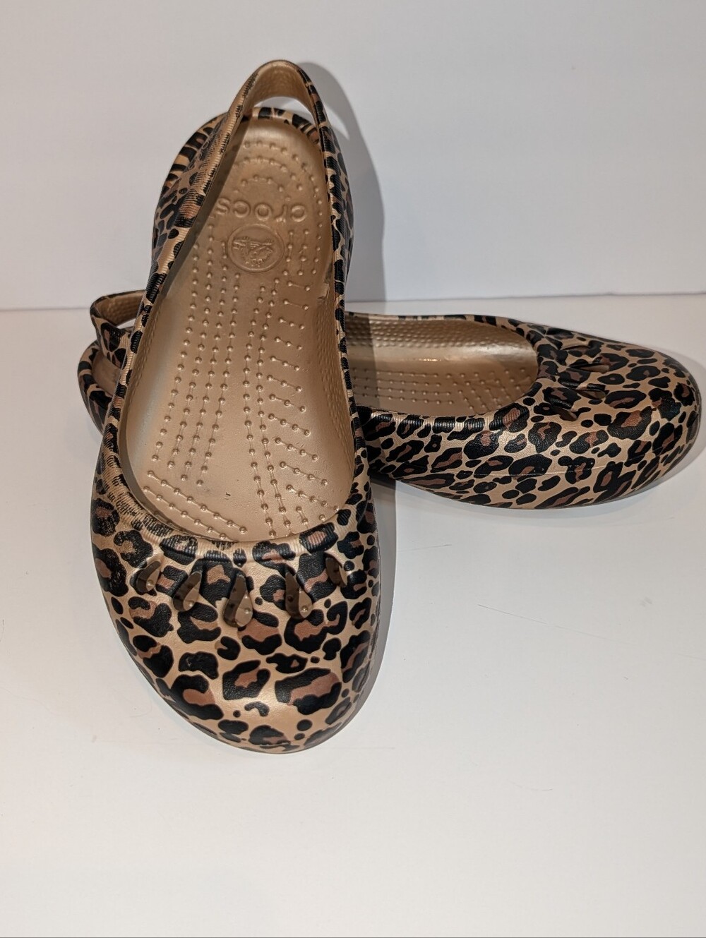 Women's CROCS Taylor Leopard Ballet Flats, Size 8